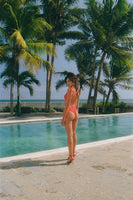 Ariel Hand-Beaded Bikini Bottoms Red