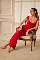 Sweetheart Neckline Maxi Dress in Red