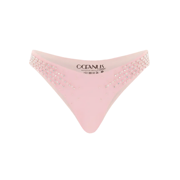Ophelia Crystal Summer Bikini Bottoms Pink