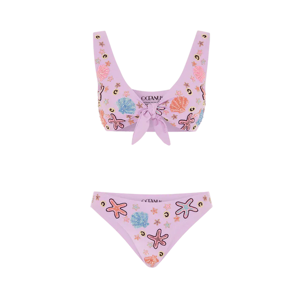 Orla Tie In The Middle Bikini Top Lilac